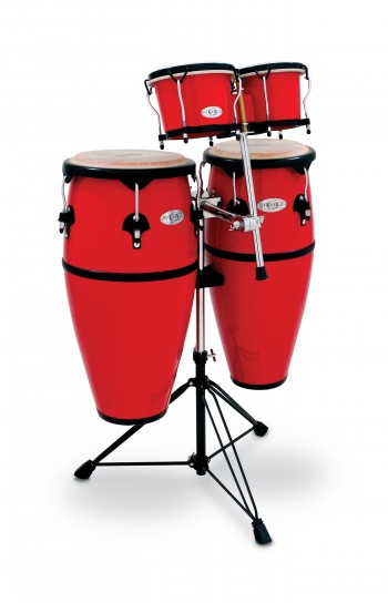 Toca Synergy Conga & Bongo Set w/ Stand – Fiberglass Red