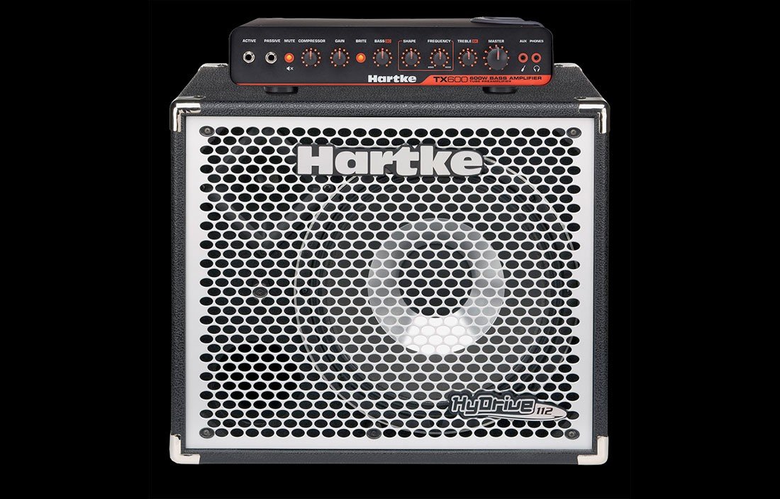 Hartke HX112 HyDrive + HX112 12″ Bass Speaker Cabinet and TX600 – Bass Amplifier