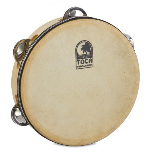 Toca Wood Tambourine, 7-1/2” Single Row with Head