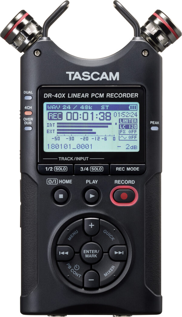 TASCAM DR-40X Four Track Digital Audio Recorder and USB Audio Interface - Image 6