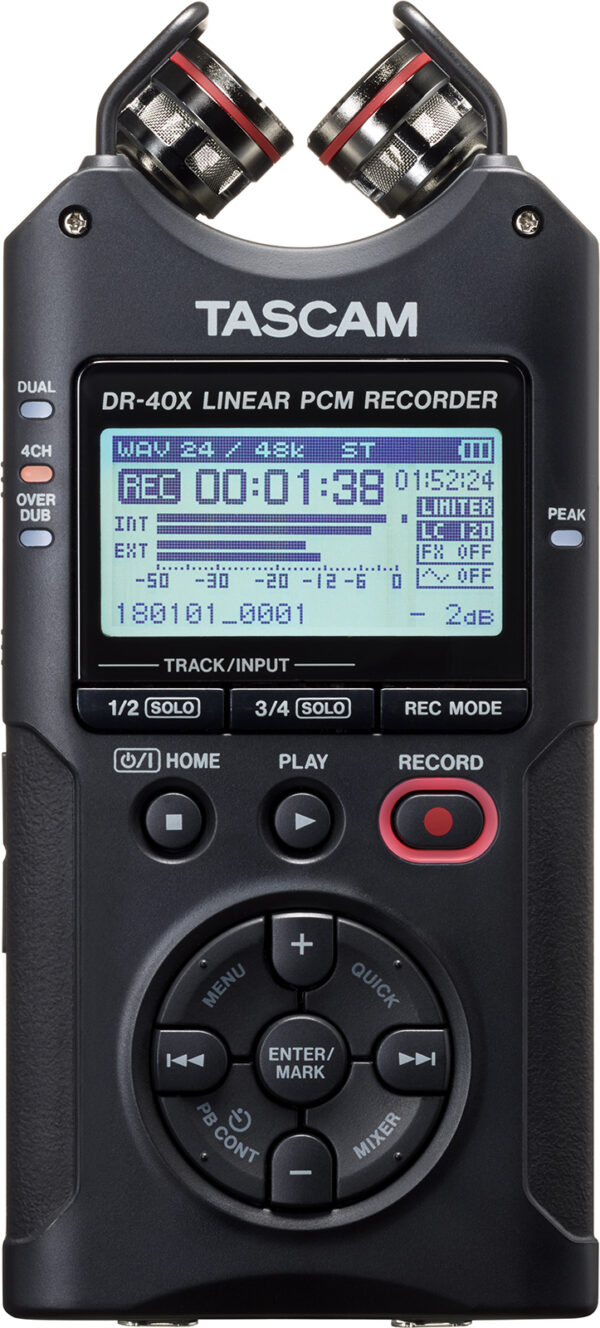 TASCAM DR-40X Four Track Digital Audio Recorder and USB Audio Interface